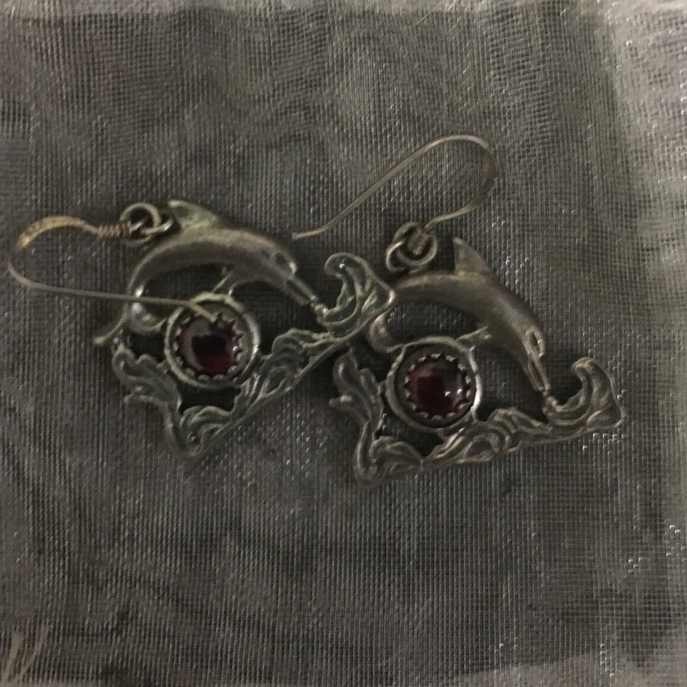 Vintage Sterling silver dolphin earrings